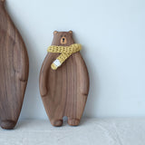 Wood Bear Serving Tray Plate, Keys Coins Dish
