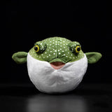 Realistic Green Spotted Puffer Fish Stuffed Animal Plush Toy