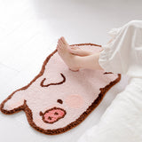 Cute Pig Shaped Area Rug, Apple Piggy Carpet