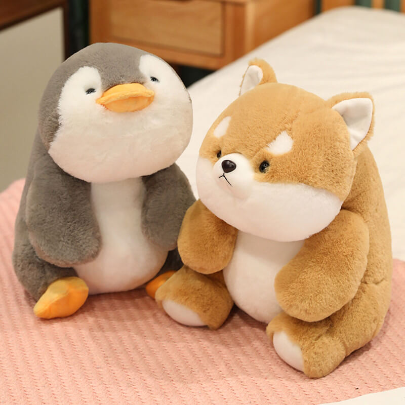 Adorable Animal Stuffed Animal Plush Toy - Dinosaur, Penguin, Shiba Inu, Pig