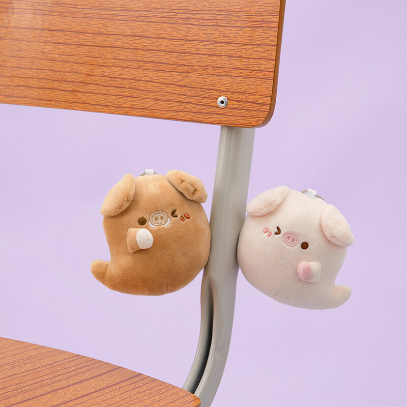 Couple Pig Ghost Bag Charm Keychain with Magnet