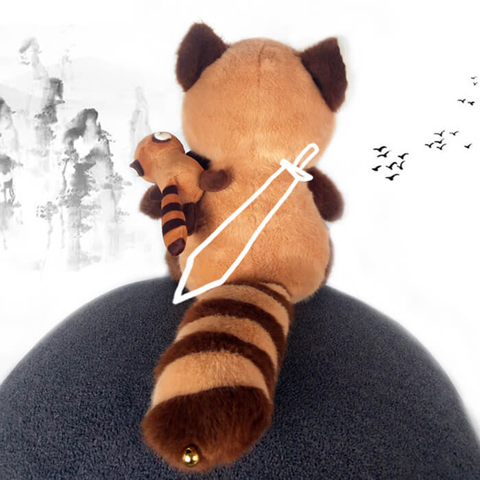 Red Panda Stuffed Plush Brooch, Animal Pin