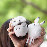 Soft Stuffed Arctic Hare/Killer Whale/Owl Plush Backpack Clip Keychain Purse Pendant