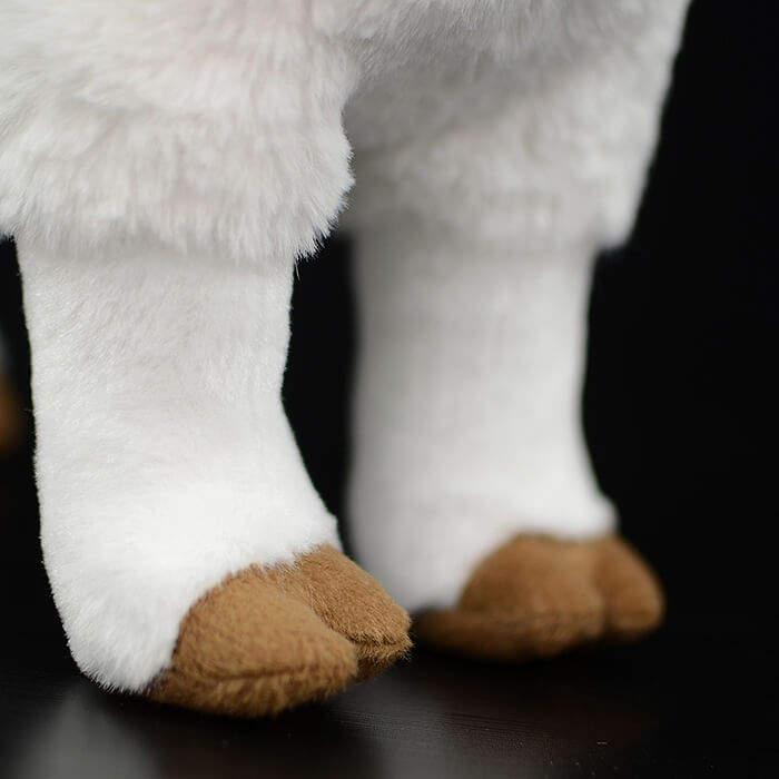 Realistic White Goat Stuffed Animal Plush Toy