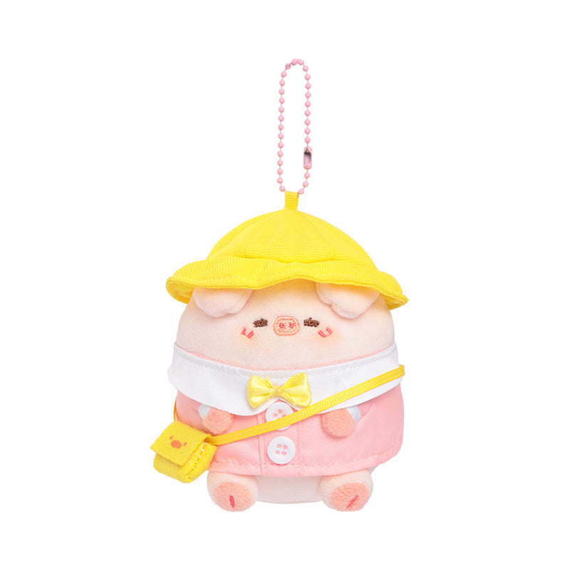 Cute Students Pig Plush Keychain, Animal Bag Charm