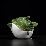 Realistic Green Spotted Puffer Fish Stuffed Animal Plush Toy