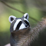 Handmade Carved Raccoon Figurine