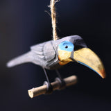 Handmade Carved Owls Figurine
