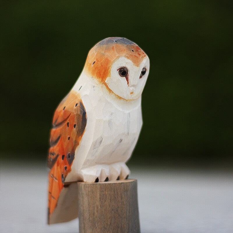 Handmade Carved Owl Figurine