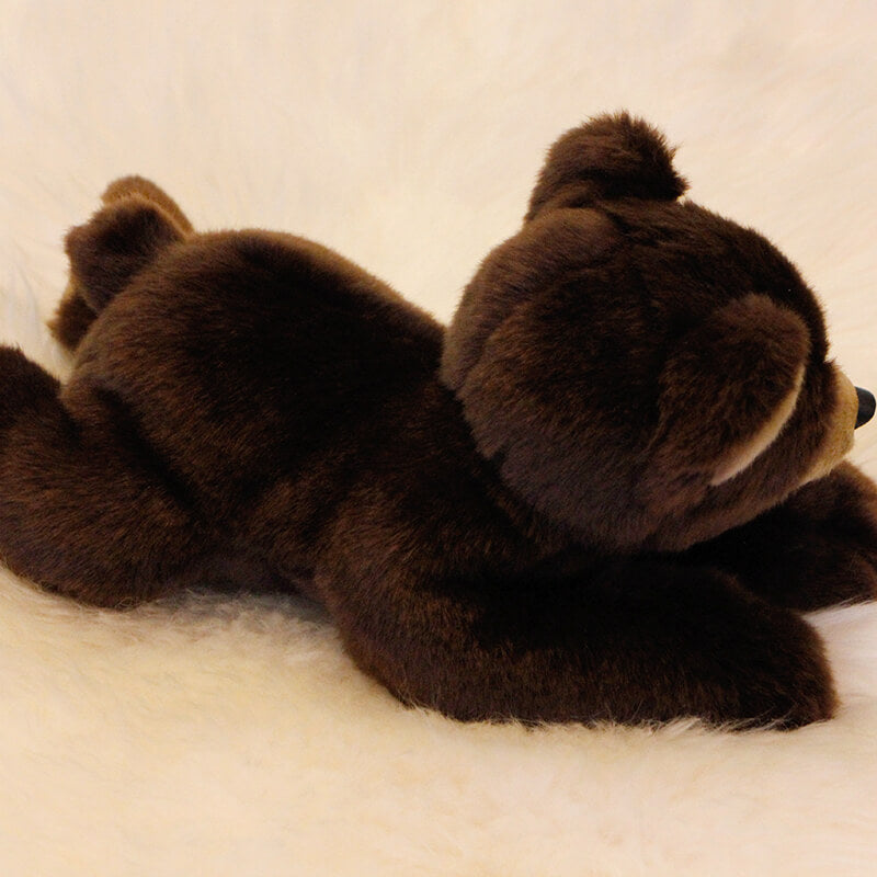 Realistic Lazy Brown Bear Cub Stuffed Animal Plush Toy