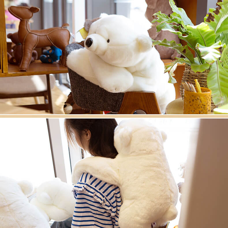 Cute Shoulder Polar Bear Plush Toy
