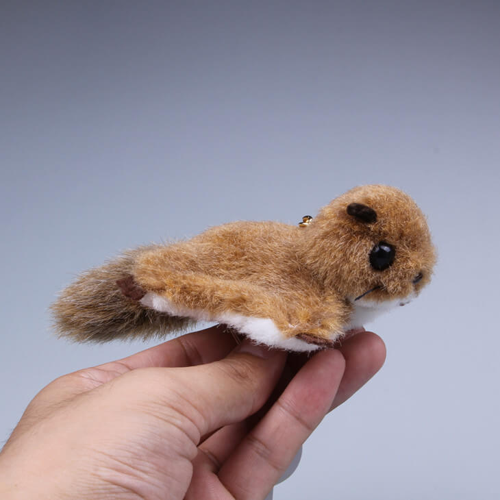 Plush Flying Squirrel Bag Charm, Stuffed Animal Keychain