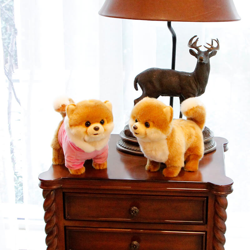 Realistic Yellow Pomeranian Dog Stuffed Animal Plush Toy
