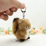 Cute Plush Squirrel Bag Charm, Stuffed Animal Keychain