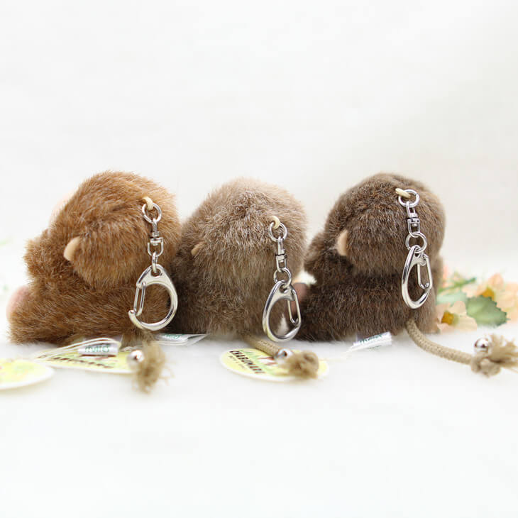 Plush Monkey Bag Charm, Stuffed Animal Keychain