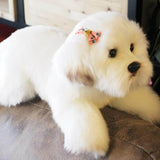Realistic Maltese Dog Stuffed Animal Plush Toy