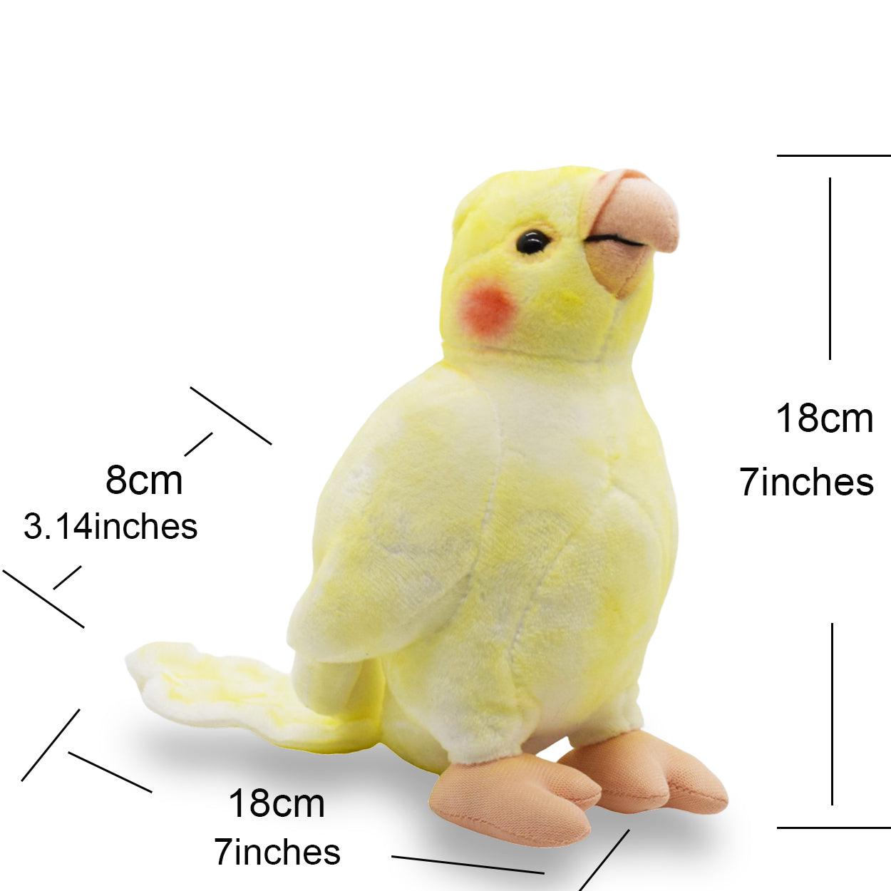 Realistic Cockatiel Stuffed Animal Plush Toy