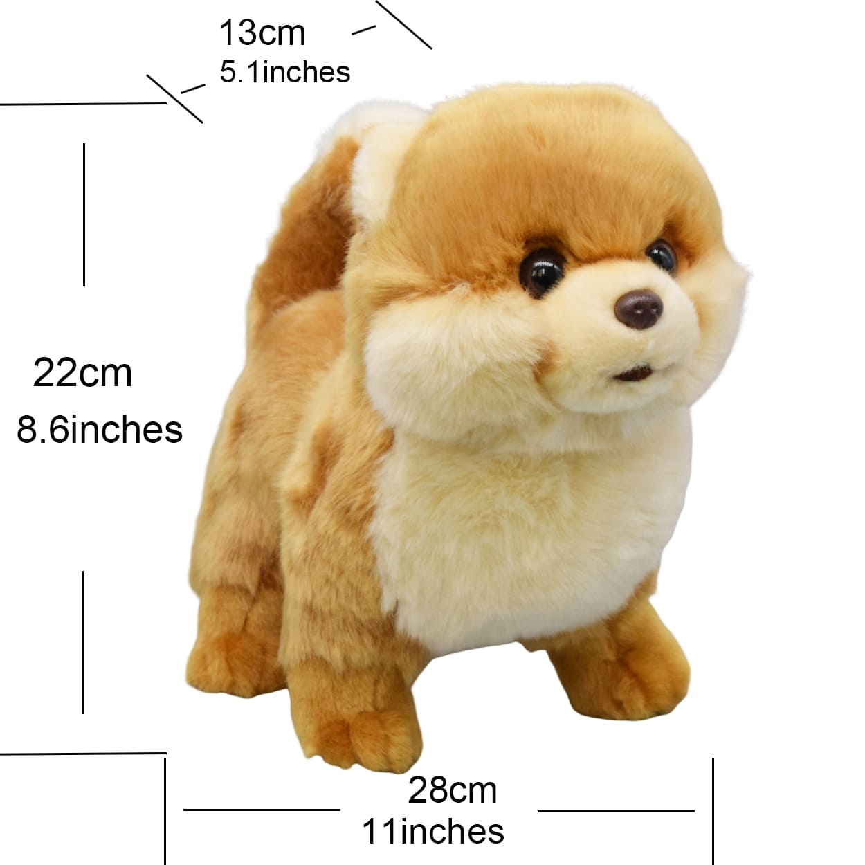 Realistic Yellow Pomeranian Dog Stuffed Animal Plush Toy
