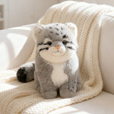 Ultra-Soft Realistic Pallas's Cat Plush Toy | Fluffy Wild Cat Stuffed Animal Plushie for Cat Lovers & Home Decor