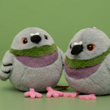 Chubby Rock Dove Plush Keychain | Shake & Chirp Battery-Free Mini Feral Pigeon Charm (11cm)