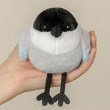 Cute Round Bird Plush Keychain - Motion-Activated Chirping Magpie & Azure-Winged Magpie Bag Charm (Battery-Free Sound)