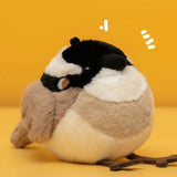 Chubby Light-vented Bulbul Plush Keychain | Cute Round Bird Bag Charm & Fluffy Animal Accessory Gift for Bird Lovers