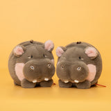 Cute Chubby Hippo Plush Keychain - Soft Round Stuffed Hippopotamus Bag Charm