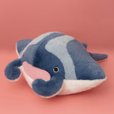 Chubby Manta Ray Plush Toy - Cute Ocean Stingray Stuffed Animal Pillow