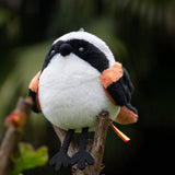 Chubby Shrike Plush Bag Charm – Long-Tailed Shrike Bird Keychain