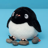 Chubby Adélie Penguin Plush Keychain - Derpy Round Bird Bag Charm (4.3")