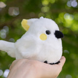 Cute White Cockatoo Plush Keychain – Interactive Chirping Bird Bag Charm