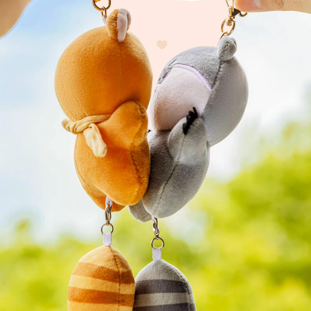 Handmade keychain / Cute pom pom keychain / Bag charm / Rabbit fur