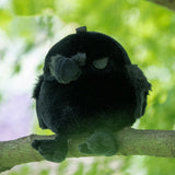 Chubby Crow Plush Keychain – Cute Round Black Raven Bag Charm & Backpack Accessory | Gothic Aesthetic Plushie Gift