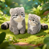 Ultra-Soft Realistic Pallas's Cat Plush Toy | Fluffy Wild Cat Stuffed Animal Plushie for Cat Lovers & Home Decor