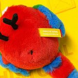 Chubby Green-Winged Macaw Plush Keychain – 4" Cute Round Parrot Stuffed Animal Bag Charm & Keyring Gift for Bird Lovers