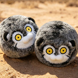 Cute Pallas's Cat Plush Keychain - Round Fluffy Manul Plushie Bag Charm