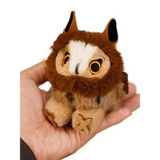 Cute Long-eared Owl Stuffed Animal Bag Charm, Plush Sound Keychain