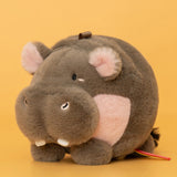 Cute Chubby Hippo Plush Keychain - Soft Round Stuffed Hippopotamus Bag Charm