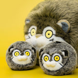 Cute Pallas's Cat Plush Keychain - Round Fluffy Manul Plushie Bag Charm