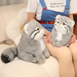 Ultra-Soft Realistic Pallas's Cat Plush Toy | Fluffy Wild Cat Stuffed Animal Plushie for Cat Lovers & Home Decor