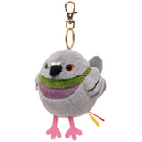Chubby Rock Dove Plush Keychain | Shake & Chirp Battery-Free Mini Feral Pigeon Charm (11cm)