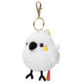 Cute White Cockatoo Plush Keychain – Interactive Chirping Bird Bag Charm