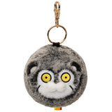 Cute Pallas's Cat Plush Keychain - Round Fluffy Manul Plushie Bag Charm