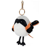 Chubby Shrike Plush Bag Charm – Long-Tailed Shrike Bird Keychain
