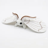 White Silk Moth Plush Toy - Cute Realistic Stuffed Insect Mothie, Soft Fluffy Animal Doll for Moth Lover & Home Decor