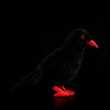 12" Lifelike Red-billed Chough Plush Toy – Soft Alpine Crow Stuffed Animal
