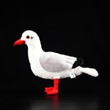 Realistic Black-Headed Gull Plush Toy, 6.3" Lifelike Seagull Stuffed Animal Bird
