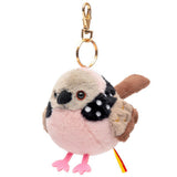 Cute Spotted Dove Plushie Bag Charm - Shake to Sound Interactive Bird Stuffed Toy & Keychain