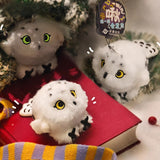 Chubby Stuffed Snowy Owl Bag Charm, Plush Owl Keychain