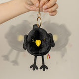 Mini Chinese Blackbird Stuffed Plush Keychain, Bag Charm with Sound
